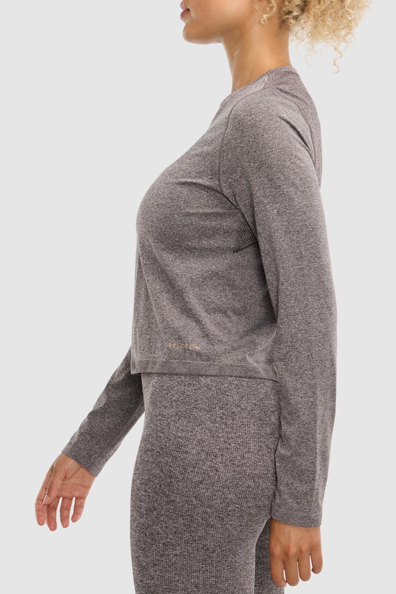 Seamless Melange Long Sleeve, Alternate, color, Cocoa