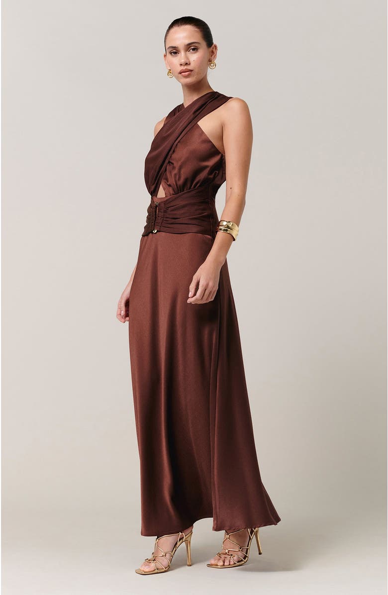 SAVEL Clover Midi Dress, Alternate, color, Rust