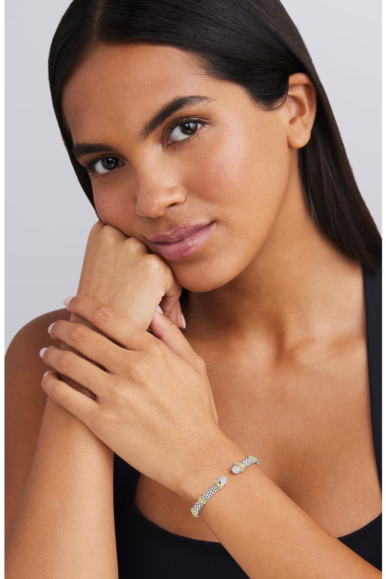 Caviar Lux 2-Tone Caviar Diamond Versa Torque Bracelet, Alternate, color, TWO TONE