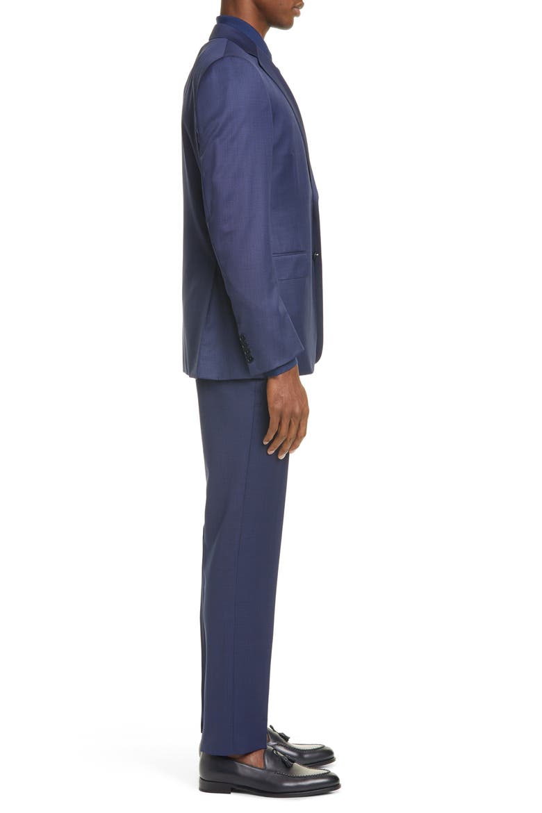 Ermenegildo Zegna Milano Classic Fit Check Wool Suit, Alternate, color, BLUE
