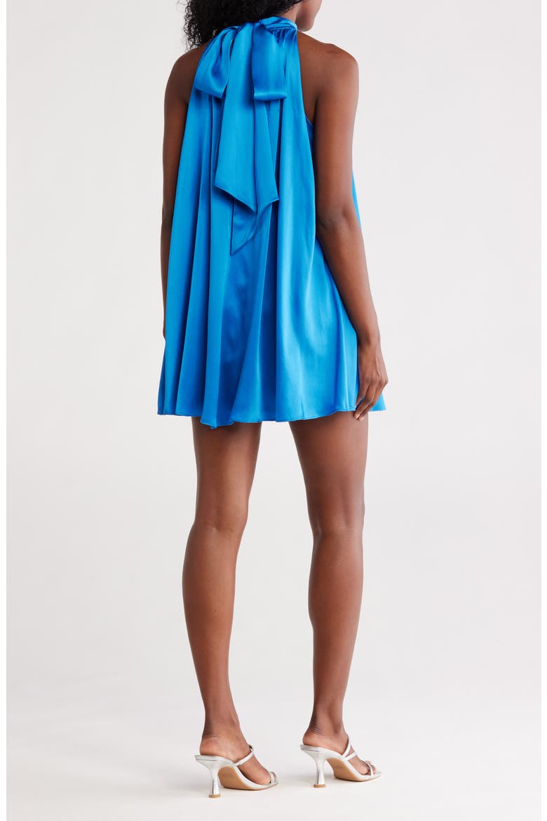 ALICE + OLIVIA Corine Halter Tie Neck Trapeze Minidress (Women)