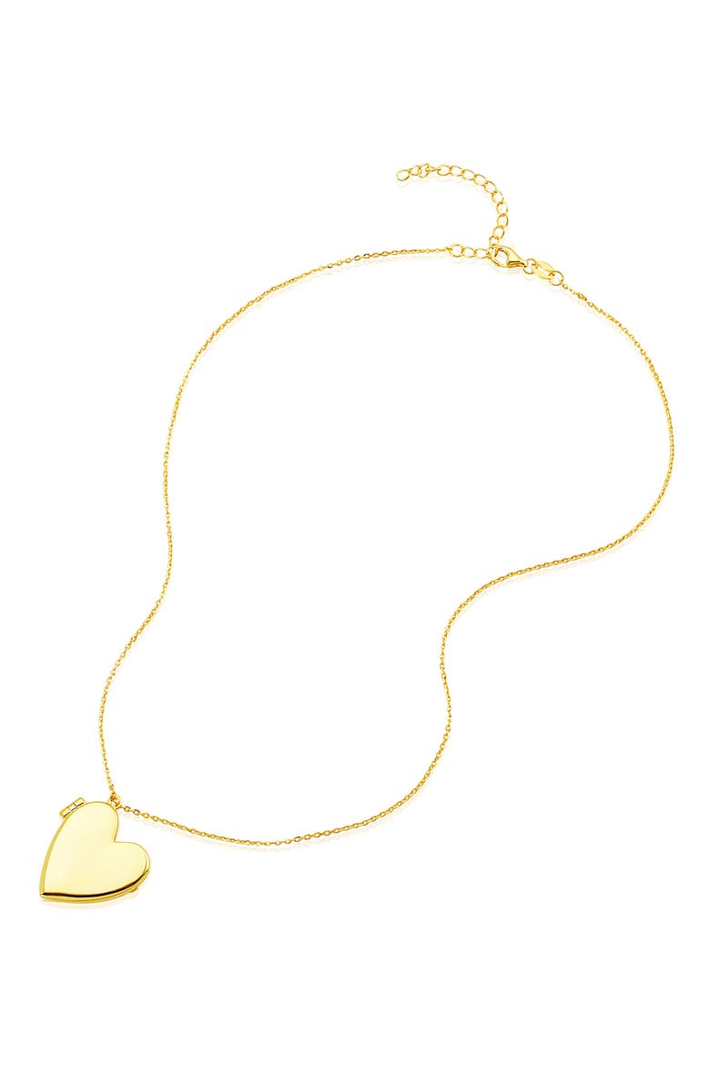 14K Gold Plated Heart Locket Pendant Necklace, Alternate, color, YELLOW