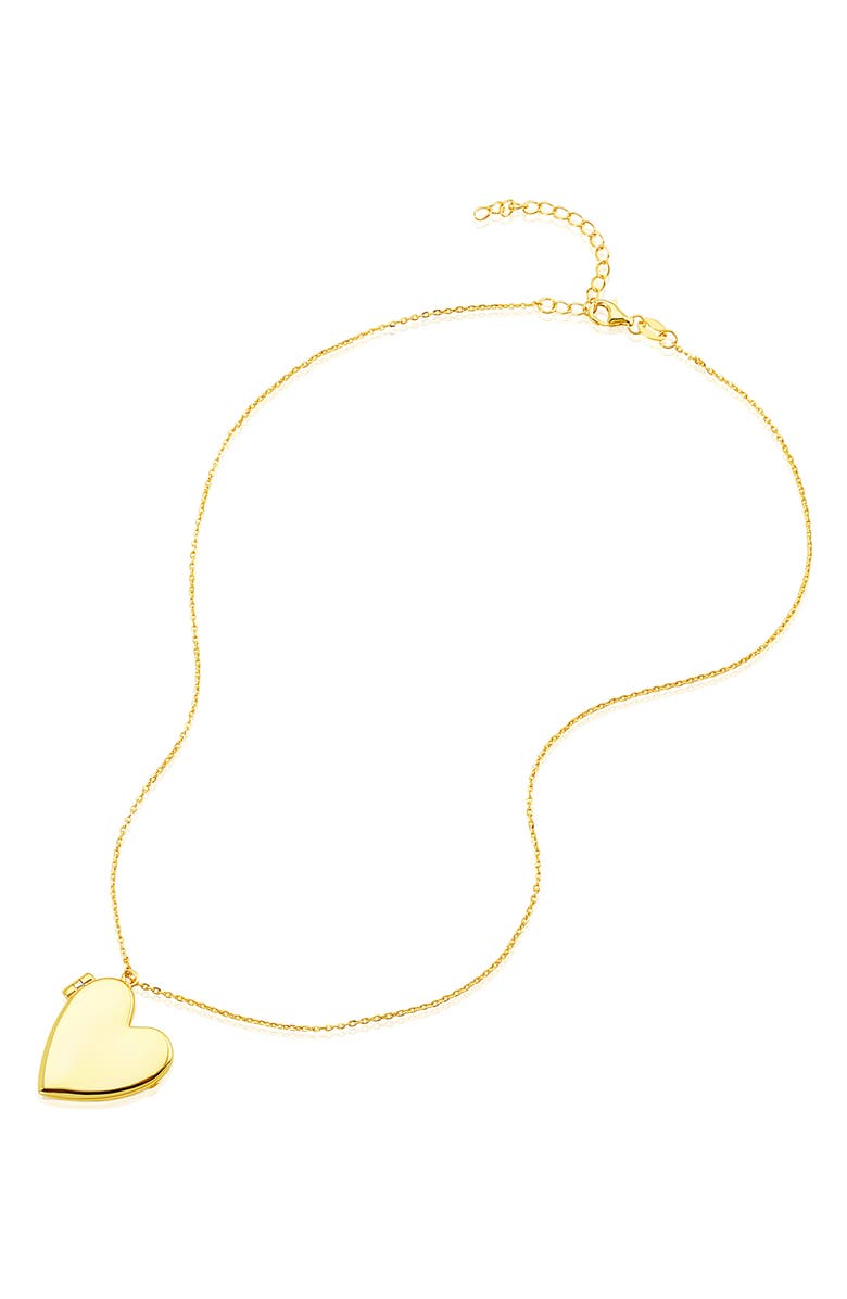 14K Gold Plated Heart Locket Pendant Necklace