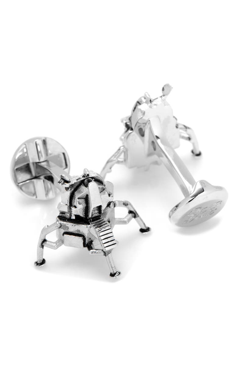 Cufflinks, Inc. 3D Moon Lander Cuff Links, Alternate, color, Silver