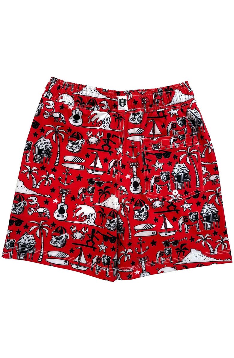 Wes & Willy Youth Wes & Willy Red Georgia Bulldogs Luau Swim Trunks, Alternate, color,