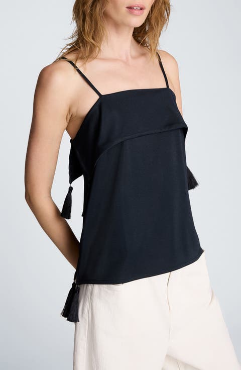Tassel Trim Foldover Camisole