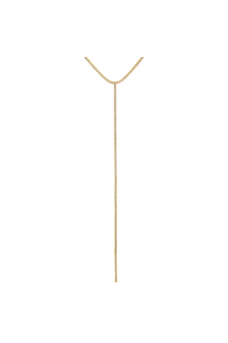 CZ Tennis Lariat Necklace, Main, color, Gold