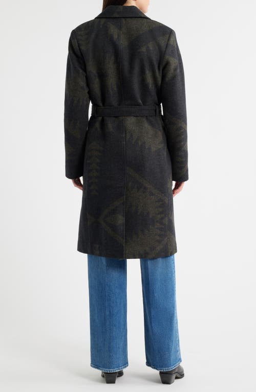 Pendleton Mirror Lake Jacquard Virgin Wool Trench Coat In Multi