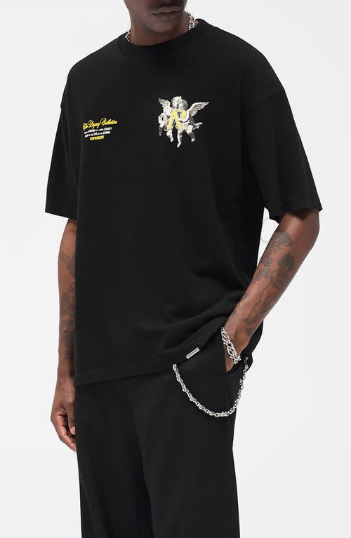 Represent Legacy Cherubs Cotton Graphic T-shirt In Black
