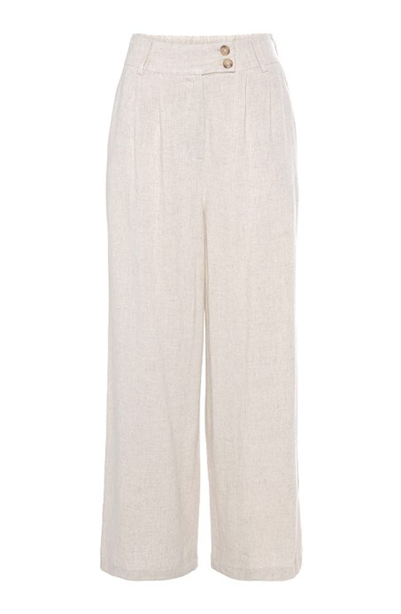 LASCANA Women's Wide Leg Linen Pants, Alternate, color, Sand