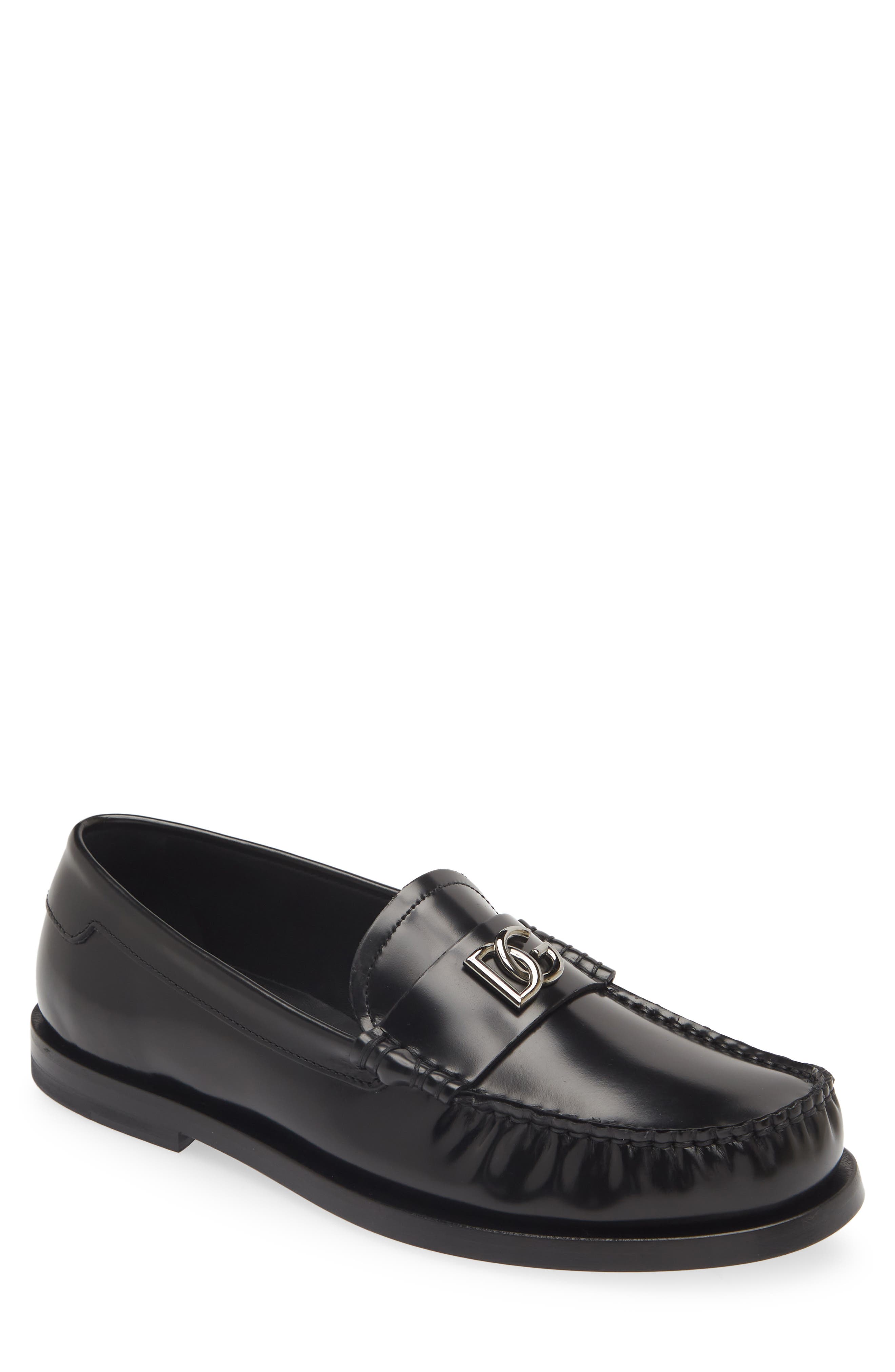 Dolce&Gabbana Logo Moc Toe Loafer, Main, color, Nero