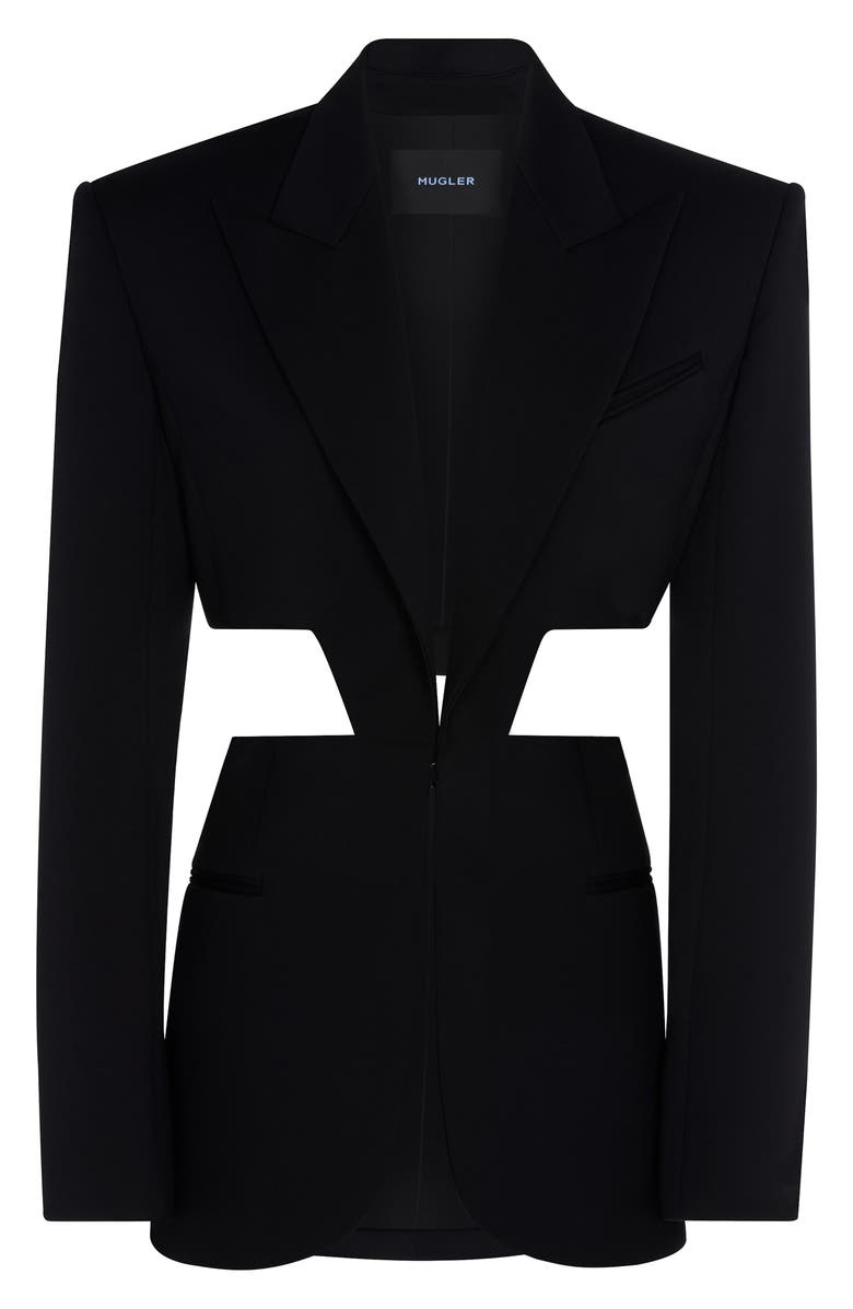MUGLER Cutout Wool Jacket, Alternate, color, 