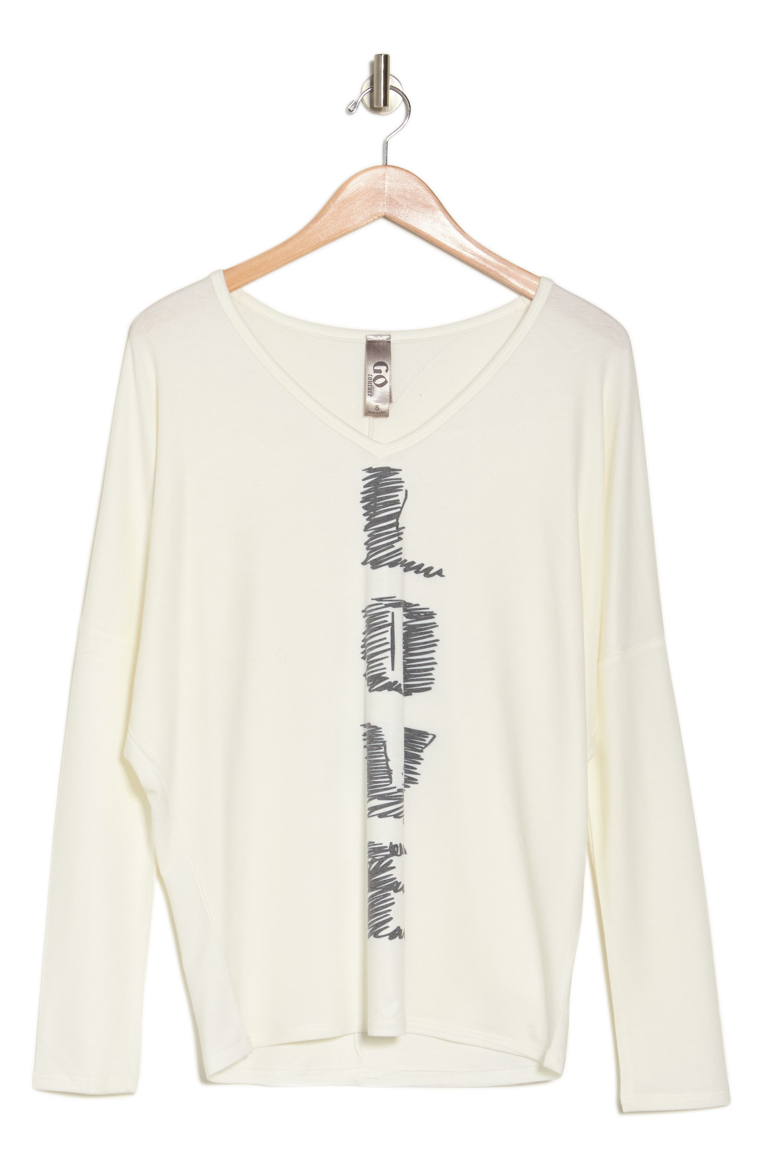 GO COUTURE Spring V-Neck Long Sleeve Pullover