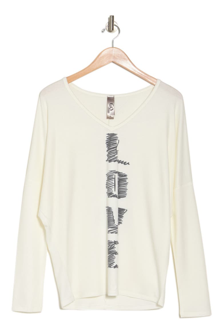 Spring V-Neck Long Sleeve Pullover, Main, color, BLACK PRINT 1