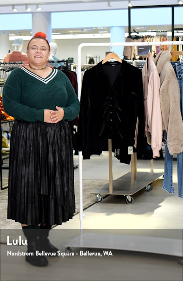 Dream Stretch Velvet Button-Up Shirt, sales video thumbnail