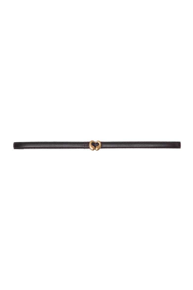 Slim leather belt, Main, color, Dark brown