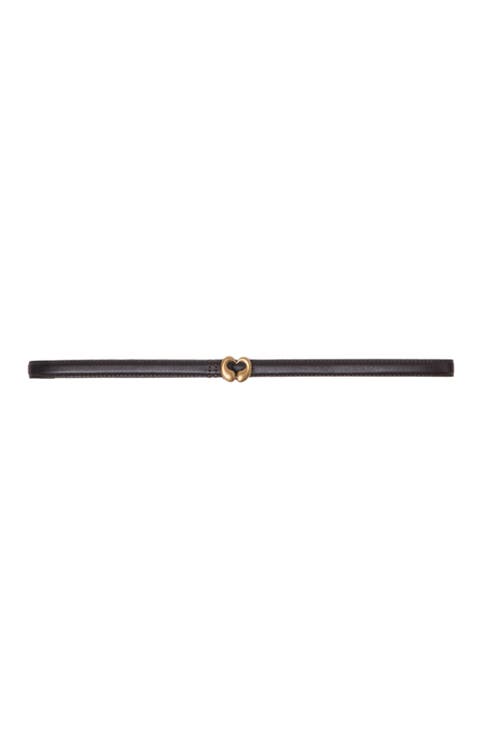 Slim leather belt