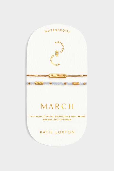 Birthstone Bracelet 'March' in Aqua Crystal