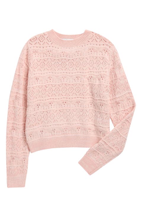Kids' Pointelle Knit Sweater (Big Kid)