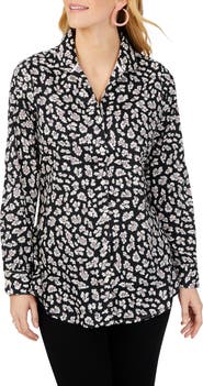 Foxcroft Lucca Floral Cotton Blouse