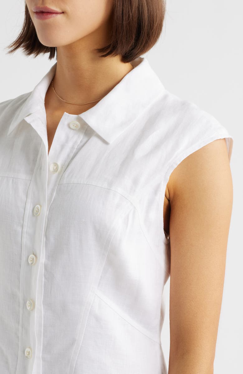 FRAME The Day Drop Waist Linen Dress, Alternate, color, White