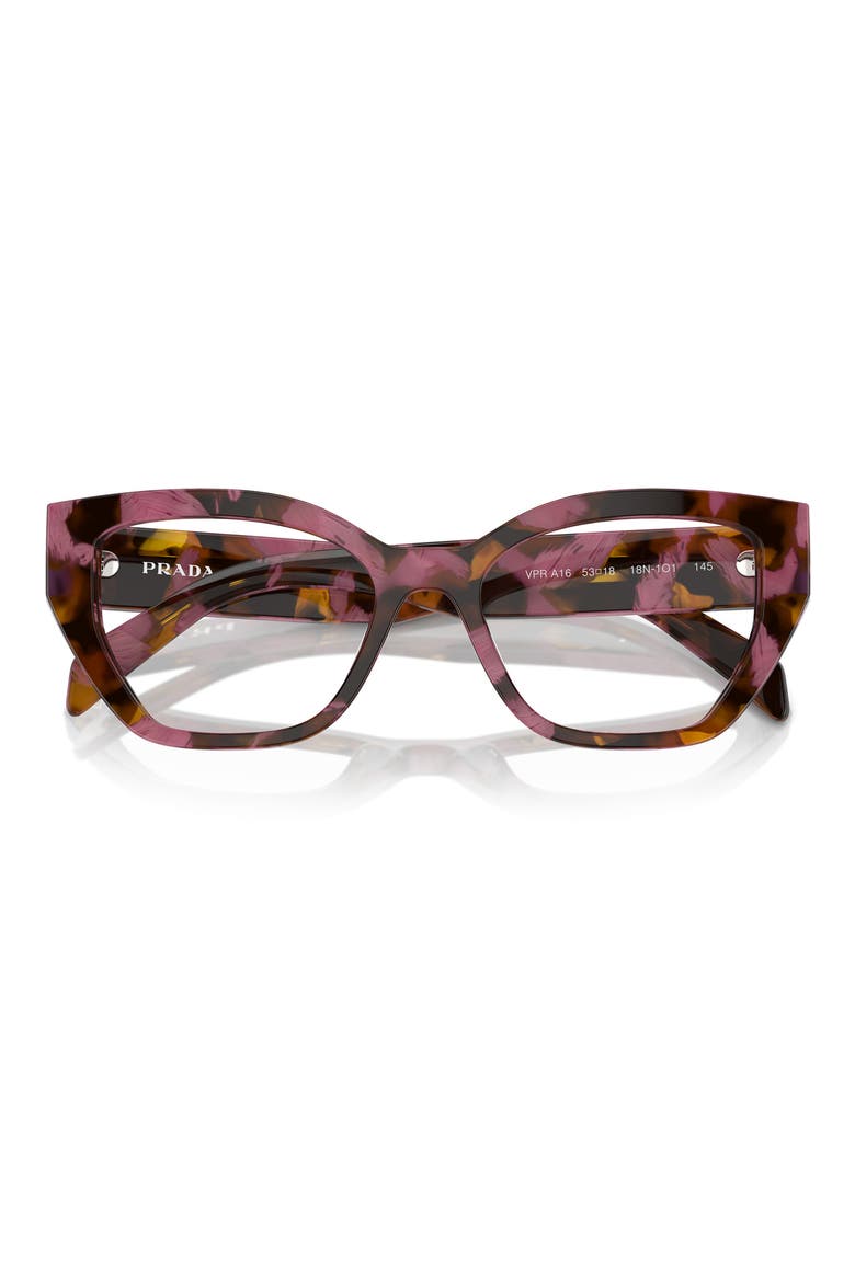 53mm Cat Eye Optical Glasses, Alternate, color, GREY TORT