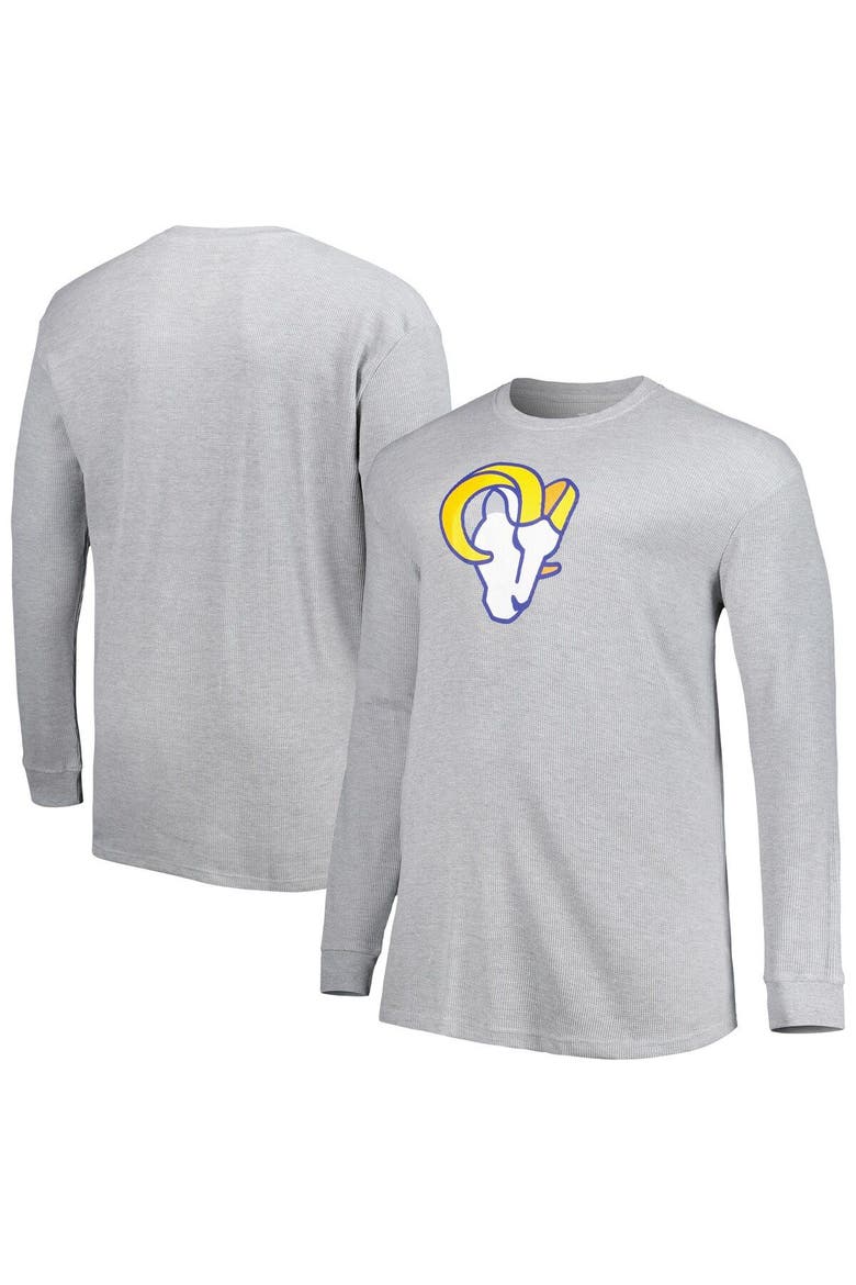 Men's Heather Gray Los Angeles Rams Big & Tall Waffle-Knit Thermal Long Sleeve T-Shirt, Main, color, Heather Gray