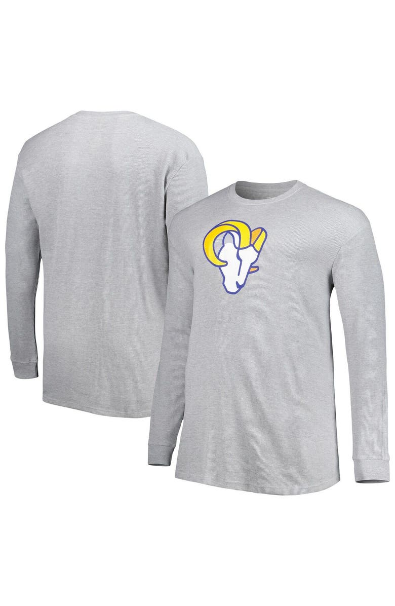 PROFILE Men's Heather Gray Los Angeles Rams Big & Tall Waffle-Knit Thermal Long Sleeve T-Shirt, Main, color, Heather Gray