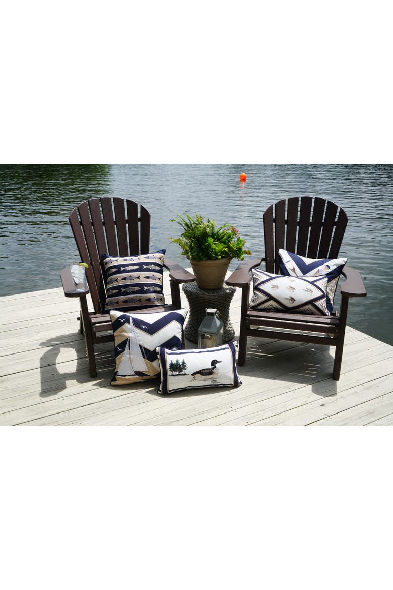 Lakeside Chevron Sail Outdoor Accent Throw Pillow  20" x 20", Alternate, color, Blue
