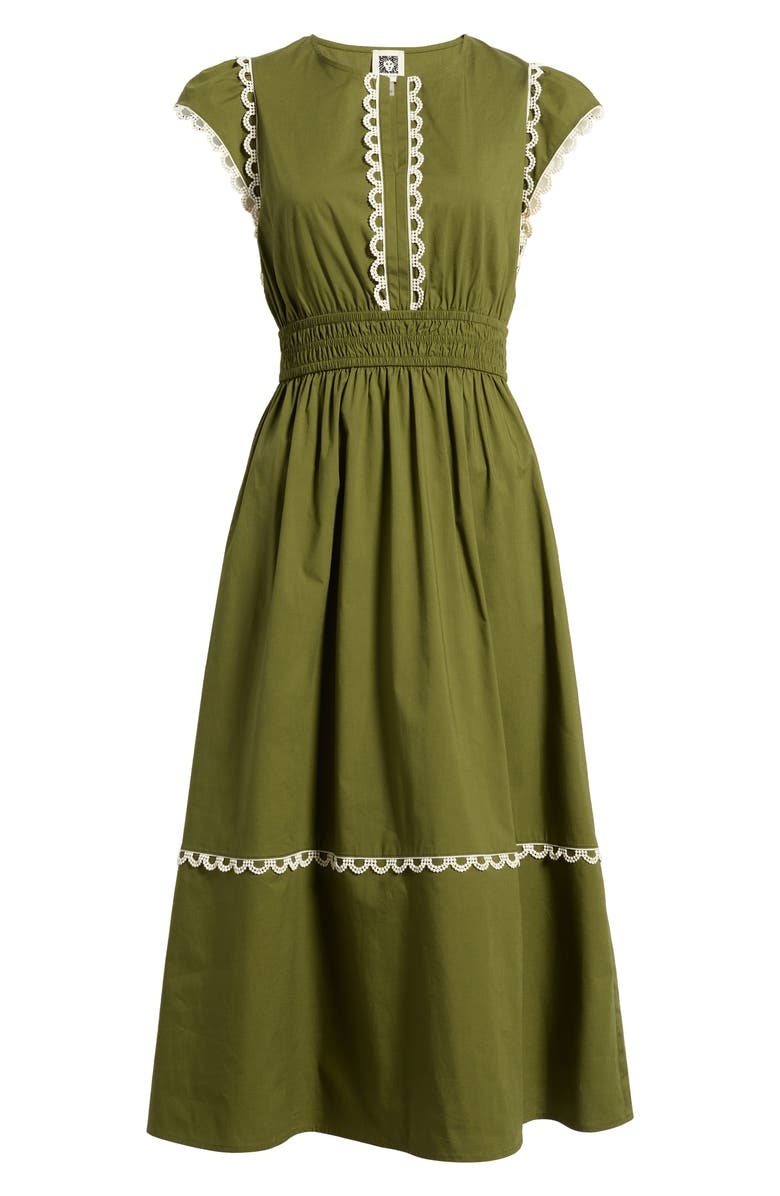 Anne Klein Scallop Cap Sleeve Midi Dress, Main, color, 
