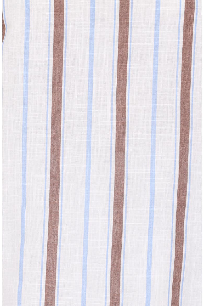 Sallie Stripe Cotton Top & Shorts Set, Alternate, color, CHOCOLATE BLUE STRIPE