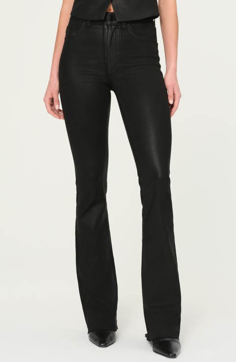 Bridget Instasculpt Coated High Waist Bootcut Jeans (Black Coated)