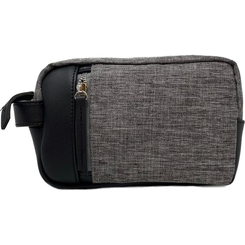 Youzey Heather Gray Toiletry Bag with Vegan Leather Trim in Grey  product