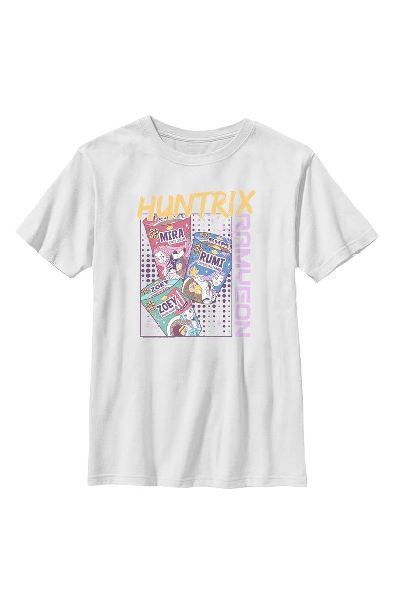 KPop Demon Hunters Boy's KPop Demon Hunters Huntrix Instant Ramyeon  Graphic T-Shirt, Main, color, White
