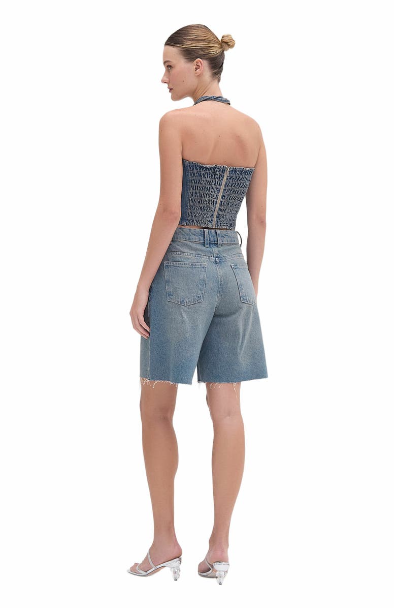 PatBO Nostalgic Sky Beaded Denim Short, Alternate, color, 