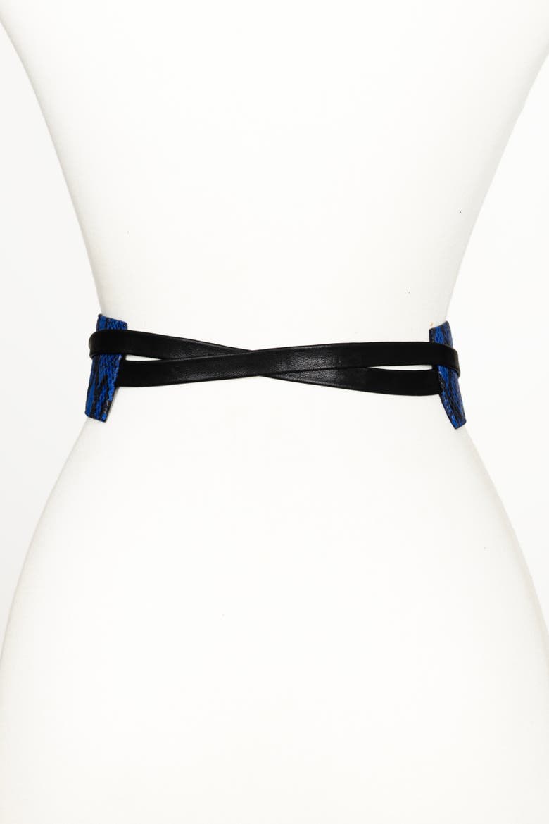 Wrap leather belt, Alternate, color, Gray