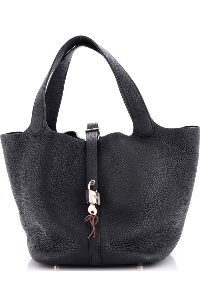 Pre-Owned Hermes Picotin Lock Bag Clemence MM, Main, color, Noir