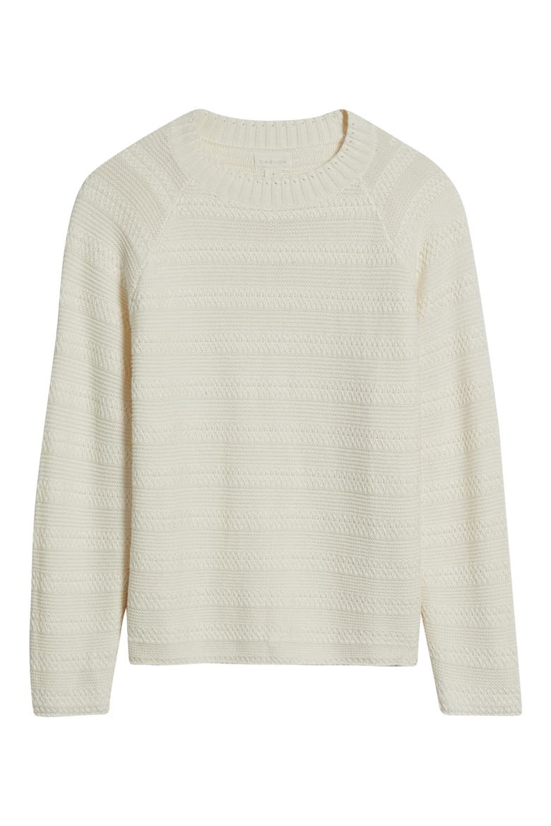 Stripe Lightweight Mix Stitch Sweater, Alternate, color, IVORY PRISTINE