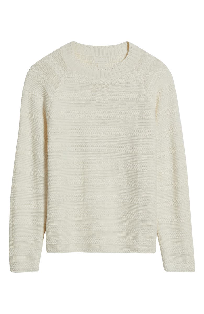 Caslon<sup>®</sup> Stripe Lightweight Mix Stitch Sweater, Alternate, color, Ivory Pristine
