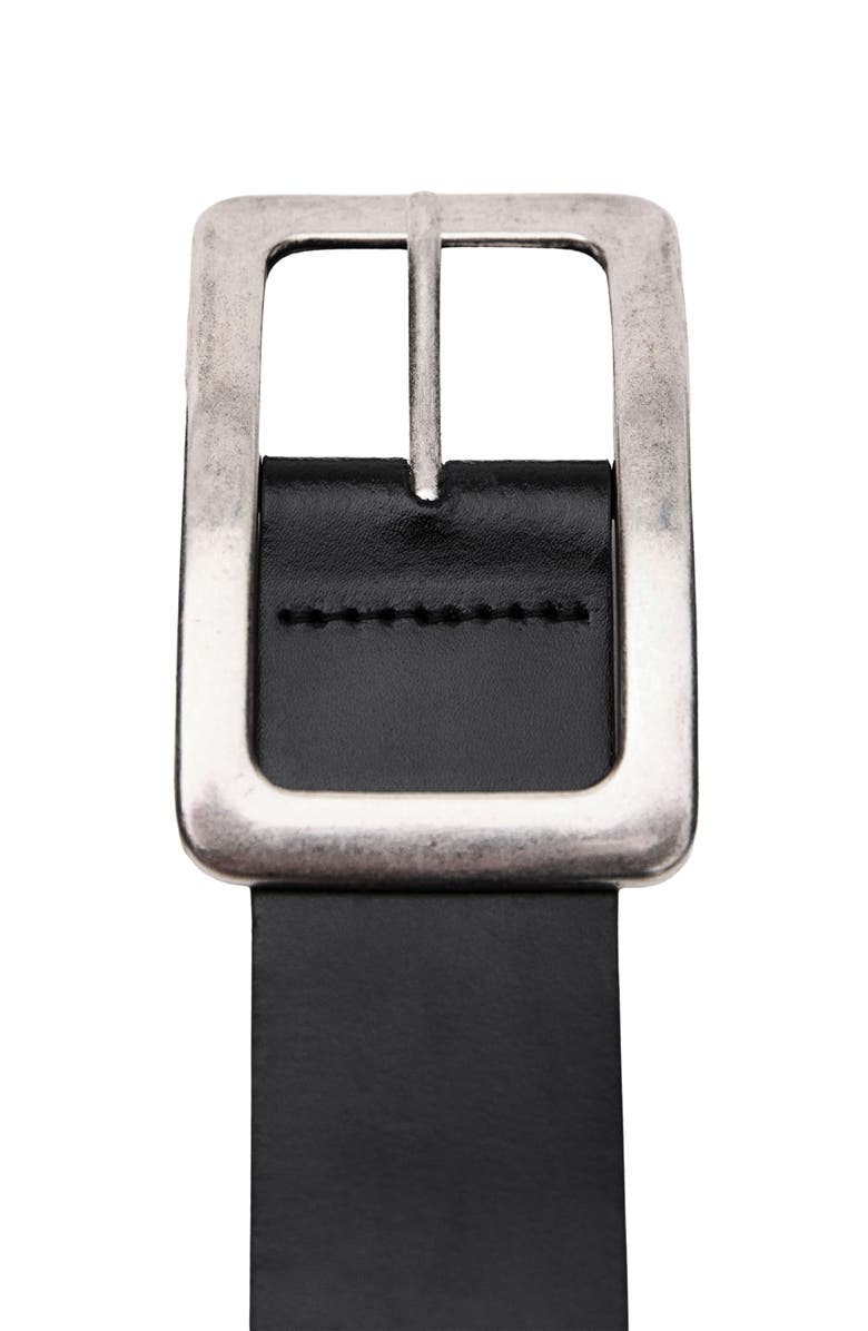 MANGO Square Buckle Leather Belt, Alternate, color,