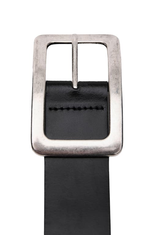 MANGO MANGO SQUARE BUCKLE LEATHER BELT