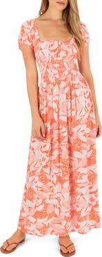 Hurley Paloma Floral Print Maxi Dress