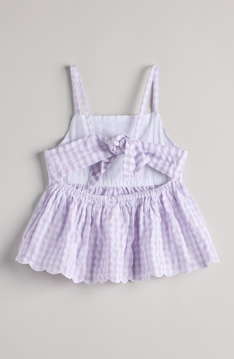 Nordstrom Kids' Seersucker Bow Back Tank, Alternate, color, Purple Secret Mae Gingham