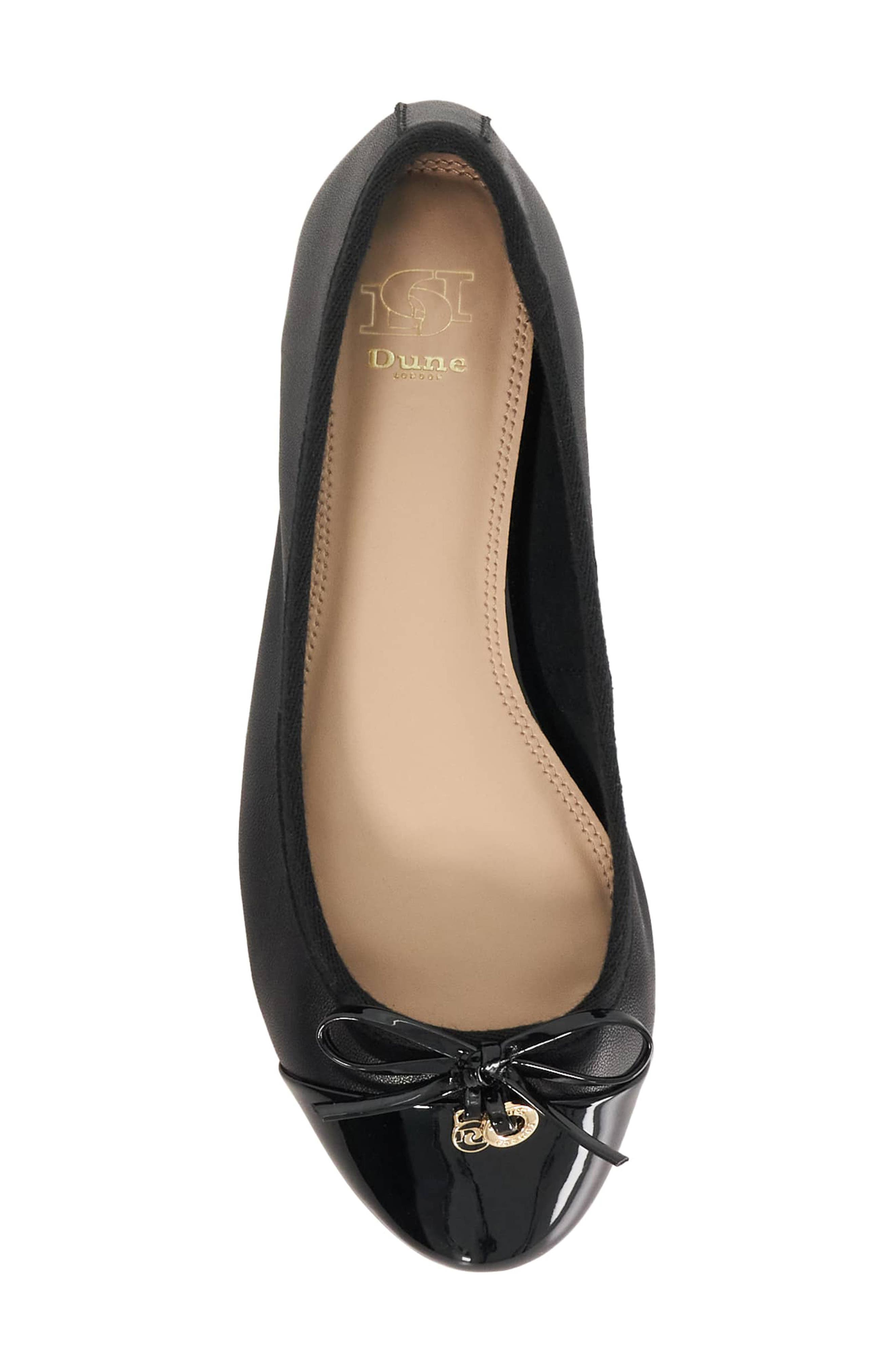 Dune London Harpington Cap Toe Ballet Flat, Alternate, color, Black