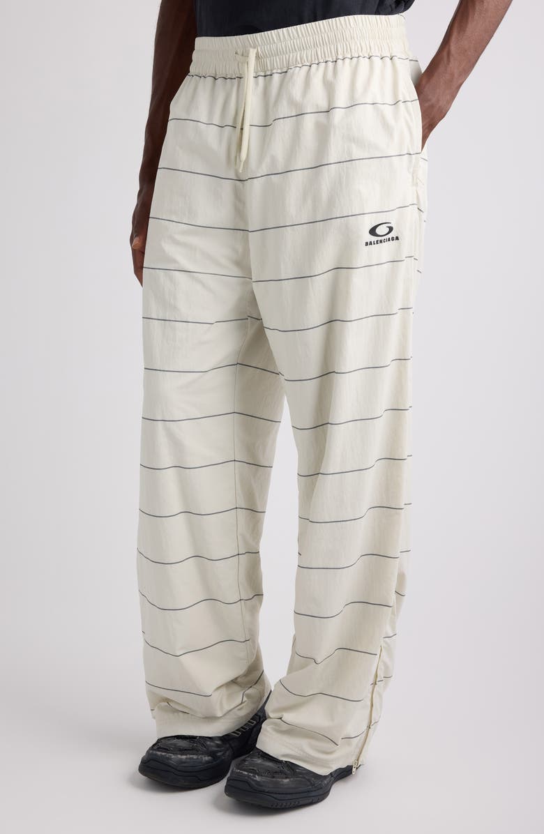 Balenciaga Stripe Track Pants, Alternate, color, Dirty White/ Black
