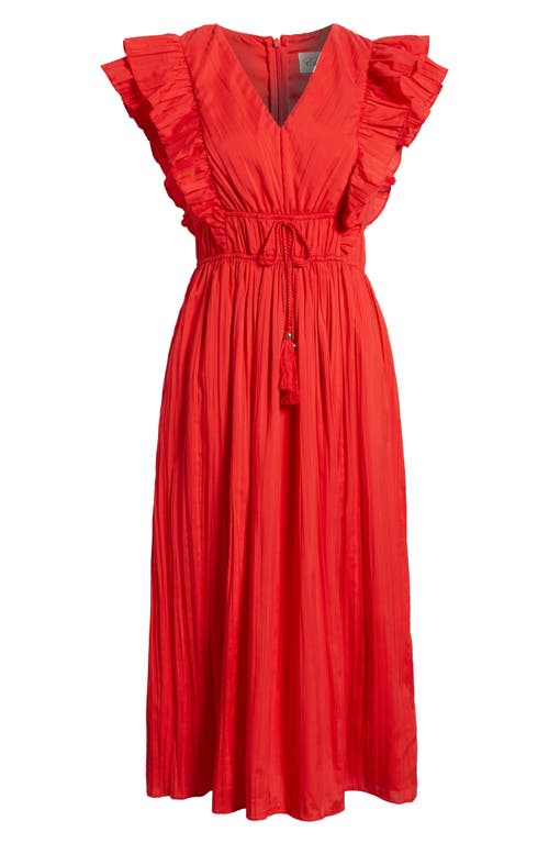 ELIZA J ELIZA J RUFFLE TRIM PLEAT DRESS