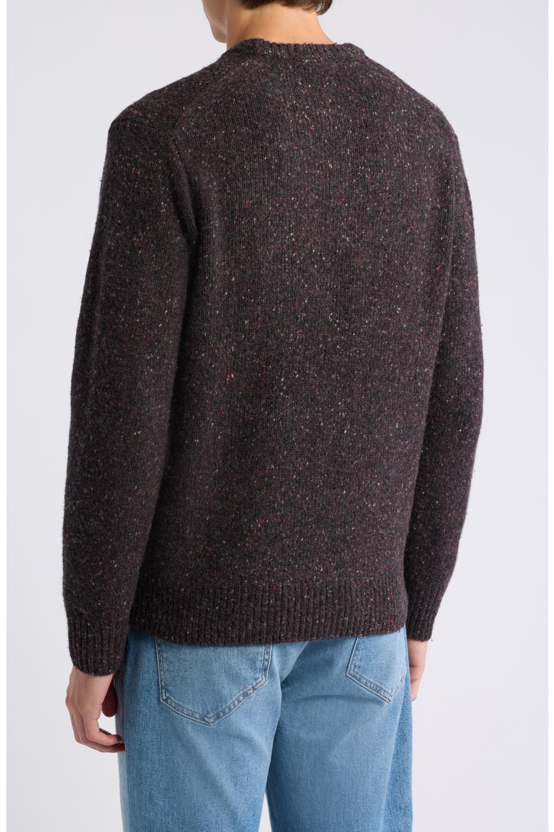 Donegal Crewneck Merino Wool Blend Sweater, Alternate, color, PINOT NOIR