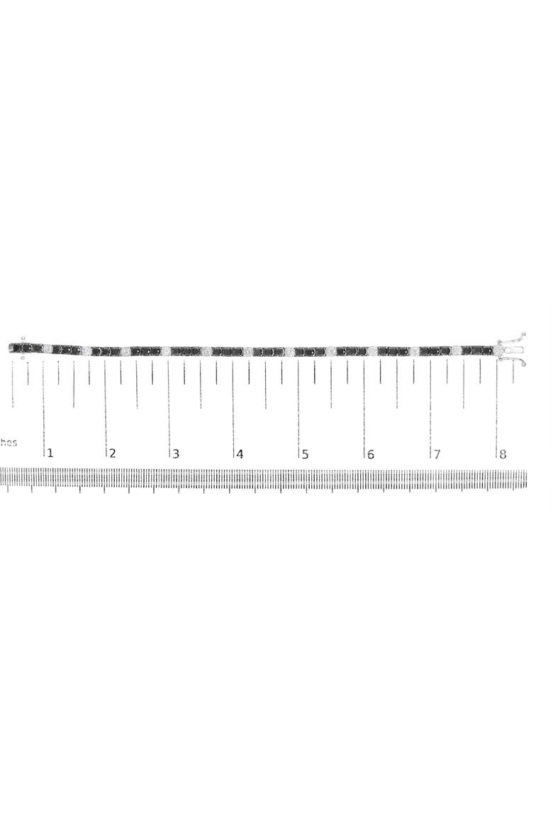 Silver 10.0Cttw Black and White Diamond Tennis Bracelet, Alternate, color, White