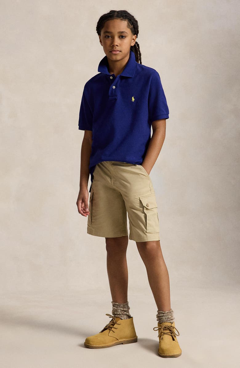 Polo Ralph Lauren Kids' Solid Cotton Piqué Knit Polo, Alternate, color, Blue