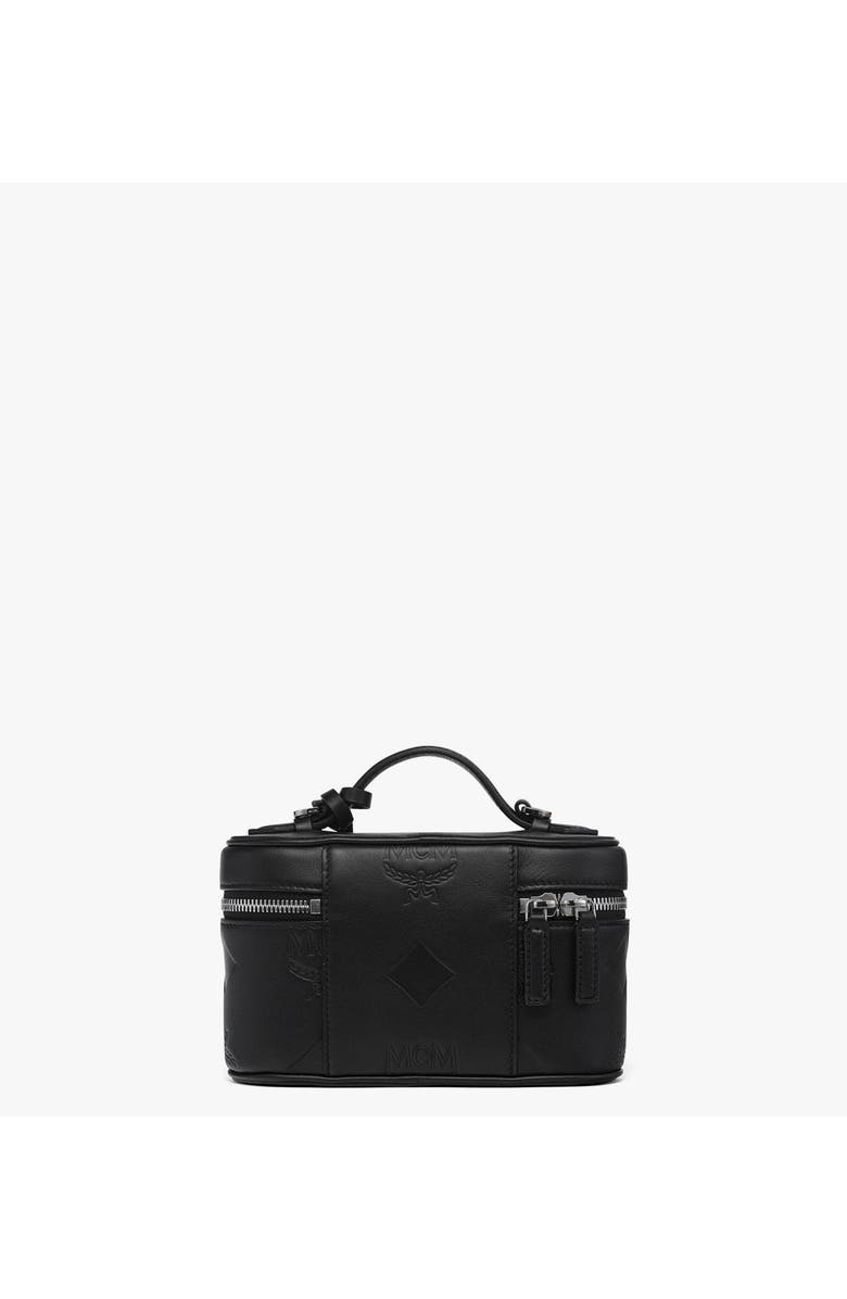 MCM Aren Vanity Case in Maxi Monogram Leather, Alternate, color, Black